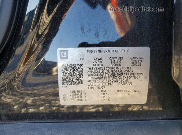 1GCGTCEN2J1250539 2018 CHEVROLET COLORADO Black Вид підкапотного простору