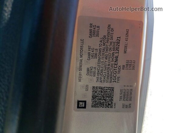 1GCGTCEN4L1202821 2020 CHEVROLET COLORADO Серебряный 