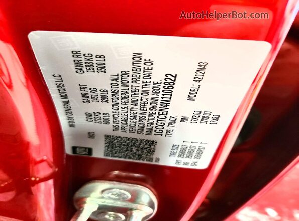 1GCGTCEN4N1106822 2022 CHEVROLET COLORADO Burgundy 