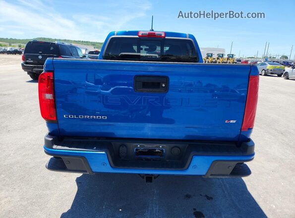 1GCGTCENXM1297905 2021 CHEVROLET COLORADO Blue Вид ззаду