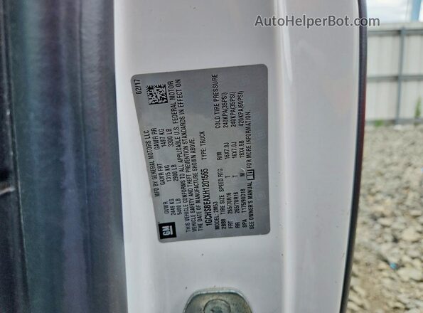 1GCHSBEAXH1201565 2017 CHEVROLET COLORADO White Вид підкапотного простору
