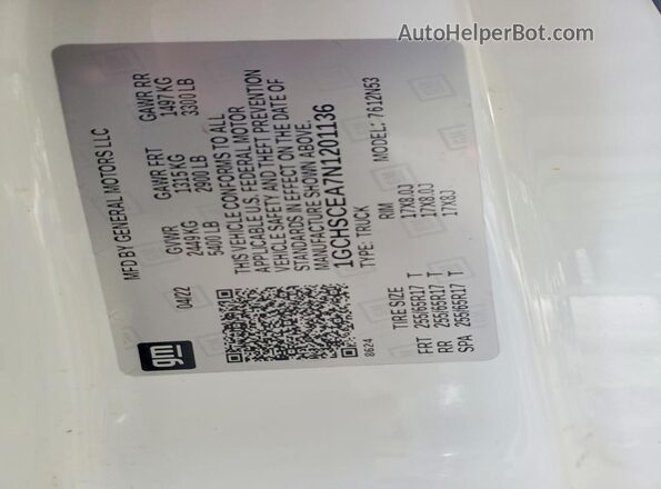 1GCHSCEA7N1201136 2022 CHEVROLET COLORADO White 