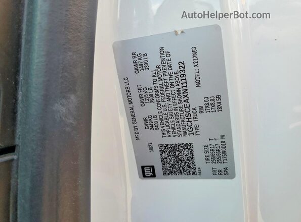 1GCHSCEAXN1119322 2022 CHEVROLET COLORADO White Widok komory silnika