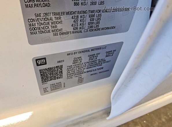 1GCPABEK9RZ117229 2024 CHEVROLET SILVERADO White ძრავის განყოფილების ხედი