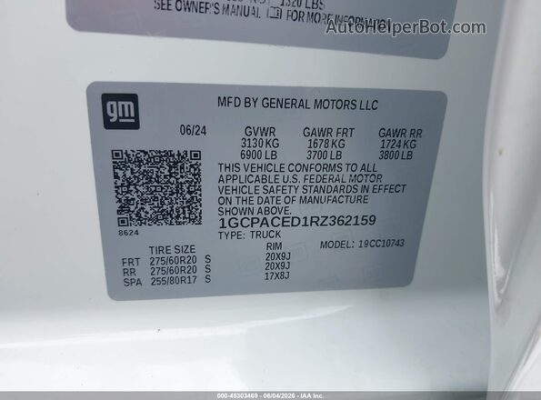 1GCPACED1RZ362159 2024 CHEVROLET SILVERADO Белый Вид подкапотного пространства