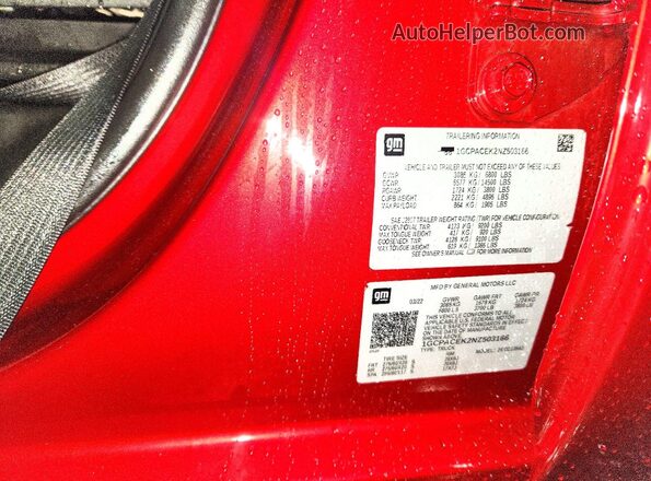 1GCPACEK2NZ503166 2022 CHEVROLET SILVERADO Red ძრავის განყოფილების ხედი