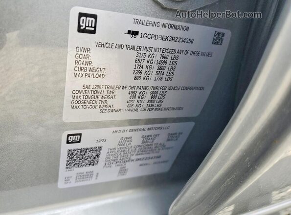 1GCPDBEK3RZ234358 2024 CHEVROLET SILVERADO Gray ძრავის განყოფილების ხედი