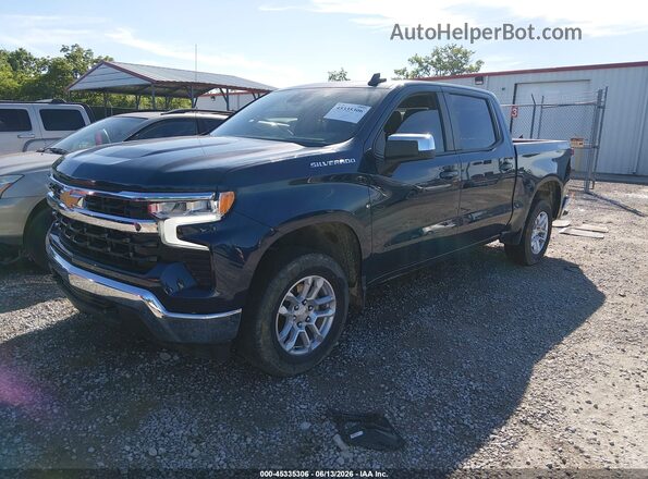 1GCPDKEK0NZ637384 2022 CHEVROLET SILVERADO Синий Передняя левая четверть