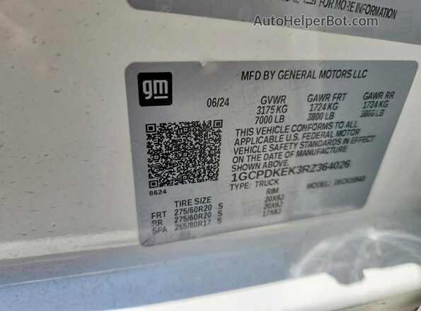 1GCPDKEK3RZ364026 2024 CHEVROLET SILVERADO White Engine compartment view