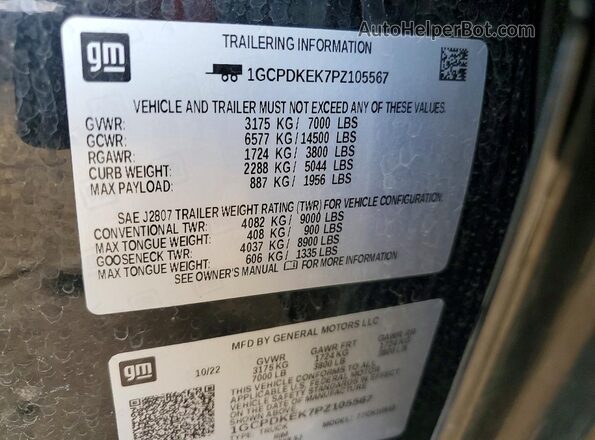 1GCPDKEK7PZ105567 2023 CHEVROLET SILVERADO Black Widok komory silnika