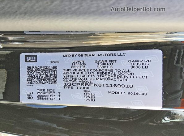 1GCPSBEK8T1169910 2026 CHEVROLET COLORADO Black 