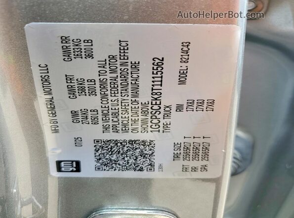1GCPSCEK8T1115562 2026 CHEVROLET COLORADO Silver 