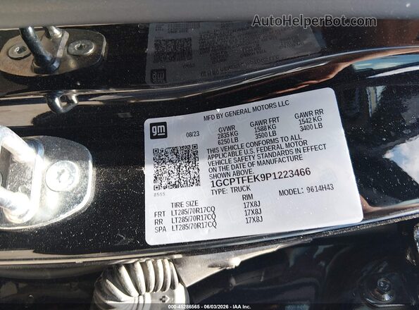 1GCPTFEK9P1223466 2023 CHEVROLET COLORADO Black ძრავის განყოფილების ხედი