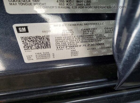 1GCPWBEF7LZ367001 2020 CHEVROLET SILVERADO Charcoal Engine compartment view