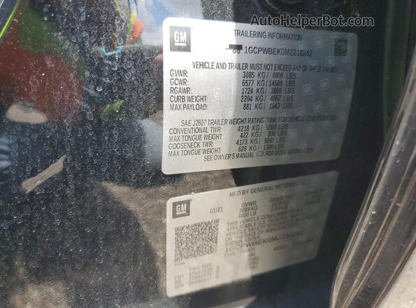 1GCPWBEK0MZ216242 2021 CHEVROLET SILVERADO Black ძრავის განყოფილების ხედი