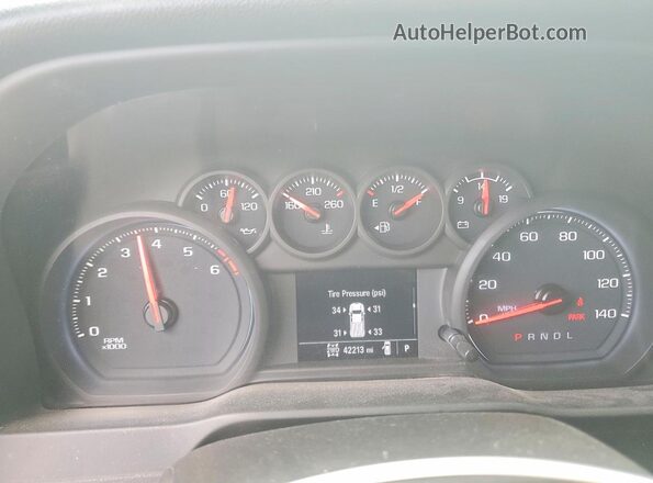 1GCPYAEH5MZ223695 2021 CHEVROLET SILVERADO White Widok zestawu wskaźników