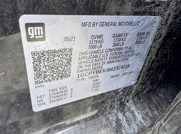 1GCPYBEK6MZ324018 2021 CHEVROLET SILVERADO Black Engine compartment view