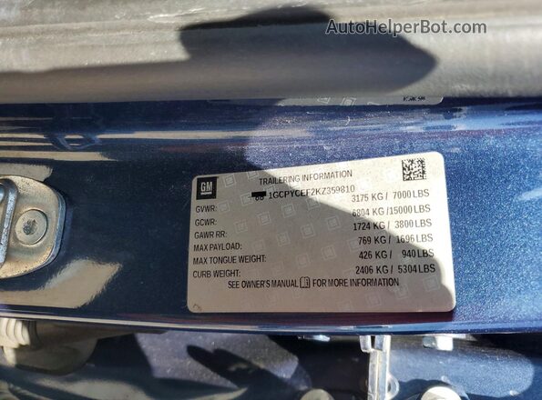 1GCPYCEF2KZ359810 2019 CHEVROLET SILVERADO Blue Вид підкапотного простору