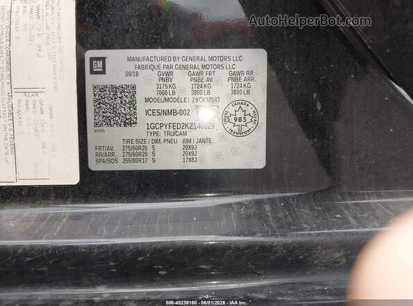 1GCPYFED2KZ140829 2019 CHEVROLET SILVERADO Black Engine compartment view