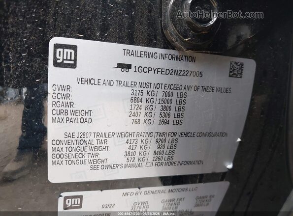 1GCPYFED2NZ227005 2022 CHEVROLET SILVERADO Black Widok komory silnika