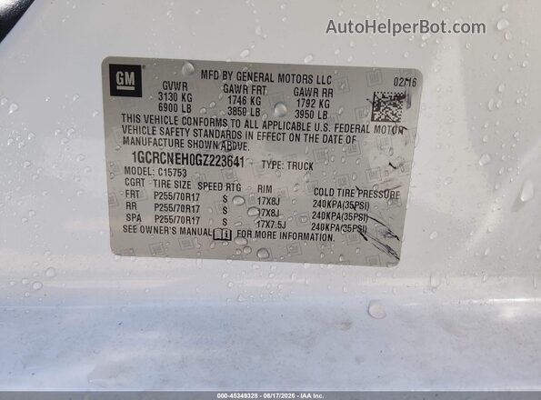 1GCRCNEH0GZ223641 2016 CHEVROLET SILVERADO White Engine compartment view