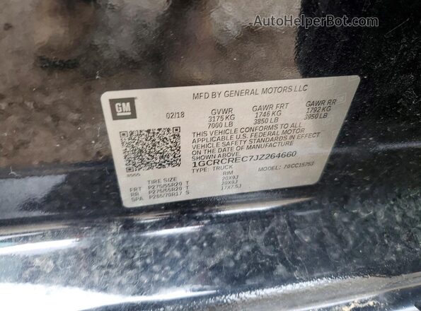 1GCRCREC7JZ264660 2018 CHEVROLET SILVERADO Black Widok komory silnika