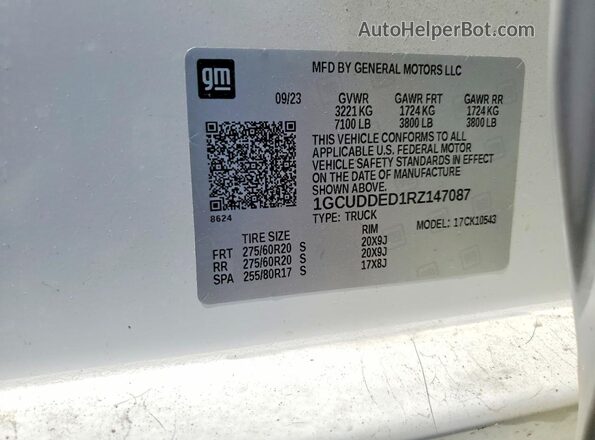 1GCUDDED1RZ147087 2024 CHEVROLET SILVERADO White Widok komory silnika