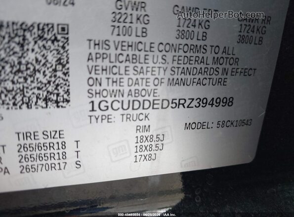 1GCUDDED5RZ394998 2024 CHEVROLET SILVERADO Black Շարժիչի բաժամունքի տեսք