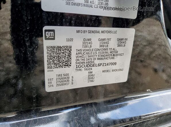 1GCUDGEL6PZ147009 2023 CHEVROLET SILVERADO Black ძრავის განყოფილების ხედი