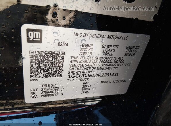 1GCUDJEL4RZ261431 2024 CHEVROLET SILVERADO Black Շարժիչի բաժամունքի տեսք