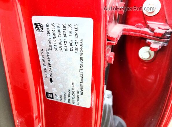 1GCUYGED4KZ419661 2019 CHEVROLET SILVERADO Red Շարժիչի բաժամունքի տեսք