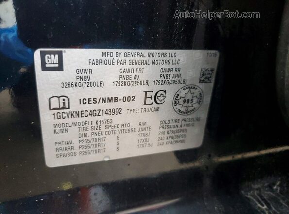 1GCVKNEC4GZ143992 2016 CHEVROLET SILVERADO Black 