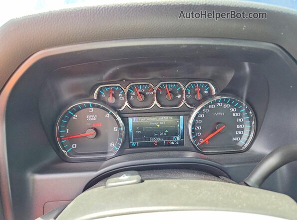 1GCVKREC0HZ213982 2017 CHEVROLET SILVERADO Blue Вид щитка приладів