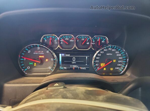 1GCVKREC1HZ267338 2017 CHEVROLET SILVERADO Silver ხელსაწყოთა პანელის ხედი