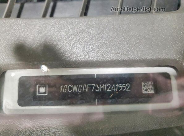 1GCWGAF73M1241552 2021 CHEVROLET EXPRESS White VIN sticker view