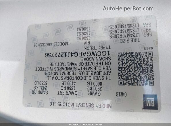 1GCWGAFG4J1272756 2018 CHEVROLET EXPRESS Gray 