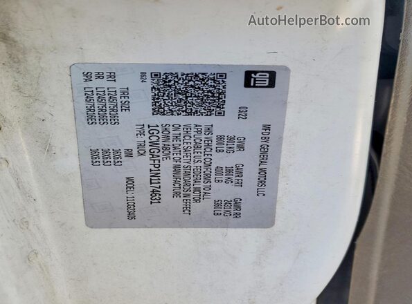 1GCWGAFP1N1174631 2022 CHEVROLET EXPRESS White 