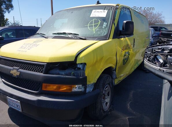1GCZGGFP4N1165437 2022 CHEVROLET EXPRESS Yellow Առջևի ձախ երեք քառորդ տեսարան