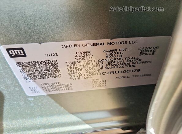 1GKB0RDC7RU100379 2024 GMC HUMMER Серый 