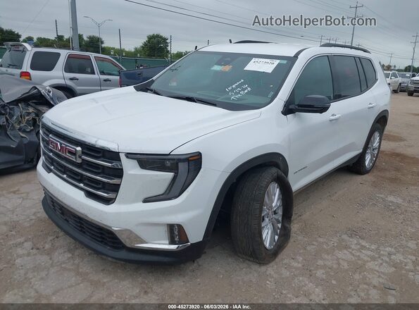 1GKENKKS7TJ168318 2026 GMC ACADIA White წინა მარცხენა ხედი სამი მეოთხედიდან