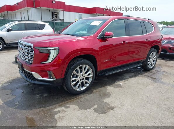1GKENLKS7TJ289677 2026 GMC ACADIA Red Առջևի ձախ երեք քառորդ տեսարան