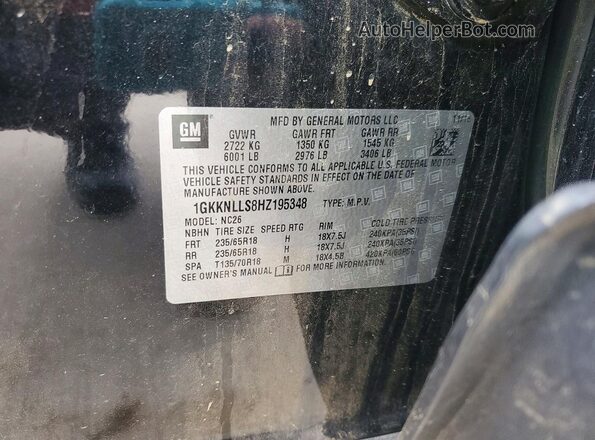 1GKKNLLS8HZ195348 2017 GMC ACADIA Black Engine compartment view