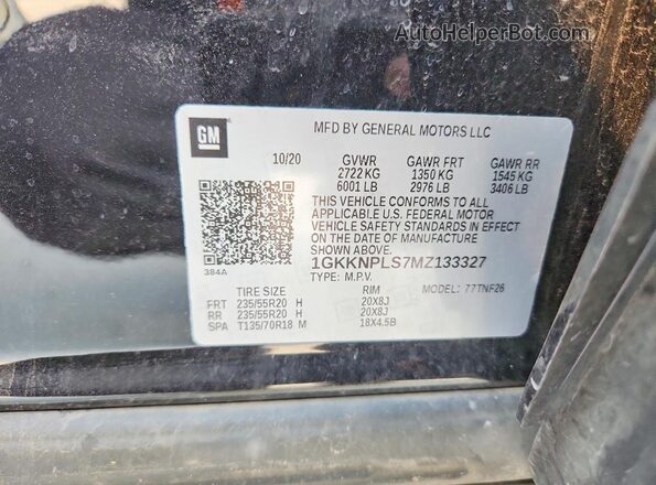 1GKKNPLS7MZ133327 2021 GMC ACADIA Black Սալոնի 360 աստիճան տեսք
