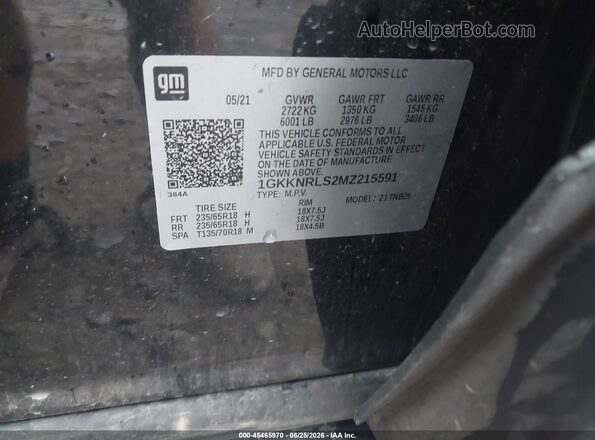 1GKKNRLS2MZ215591 2021 GMC ACADIA Black Vista del compartimento del motor