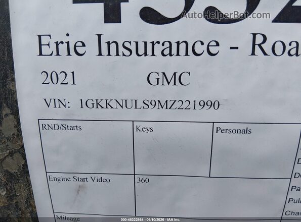 1GKKNULS9MZ221990 2021 GMC ACADIA Brown Vista del compartimento del motor