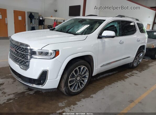1GKKNXLS0MZ196057 2021 GMC ACADIA White წინა მარცხენა ხედი სამი მეოთხედიდან
