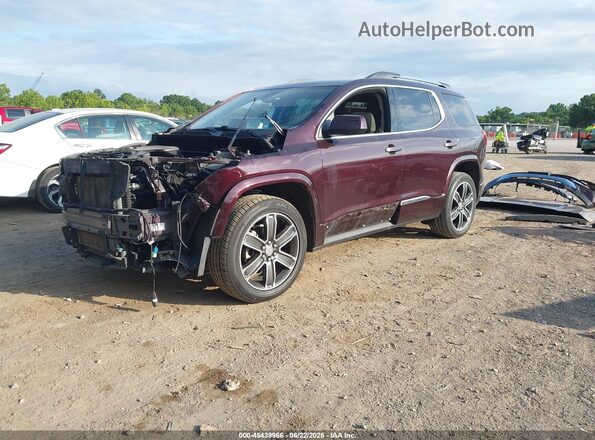 1GKKNXLS2JZ112252 2018 GMC ACADIA Maroon წინა მარცხენა ხედი სამი მეოთხედიდან