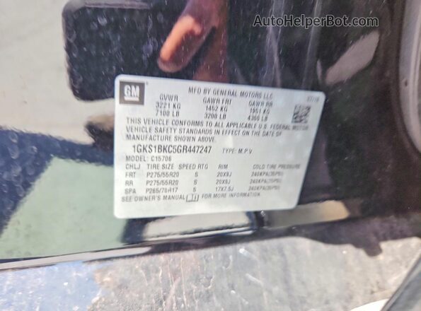 1GKS1BKC5GR447247 2016 GMC YUKON Черный Вид подкапотного пространства