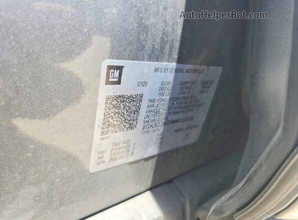 1GKS2BKD4MR113938 2021 GMC YUKON Gray Vista de la etiqueta del VIN