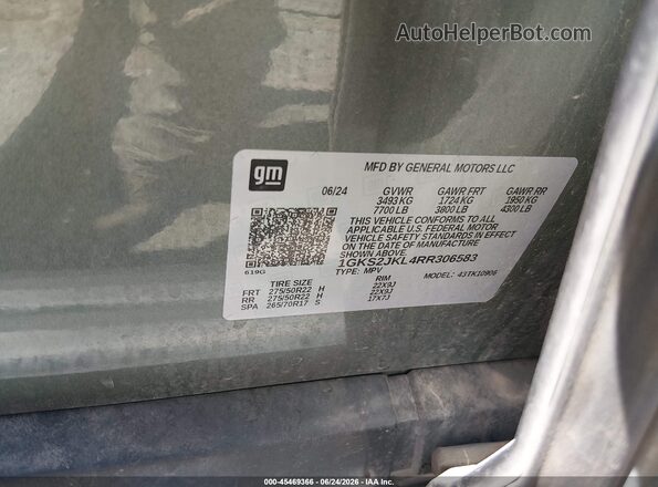 1GKS2JKL4RR306583 2024 GMC YUKON Gray Вид підкапотного простору